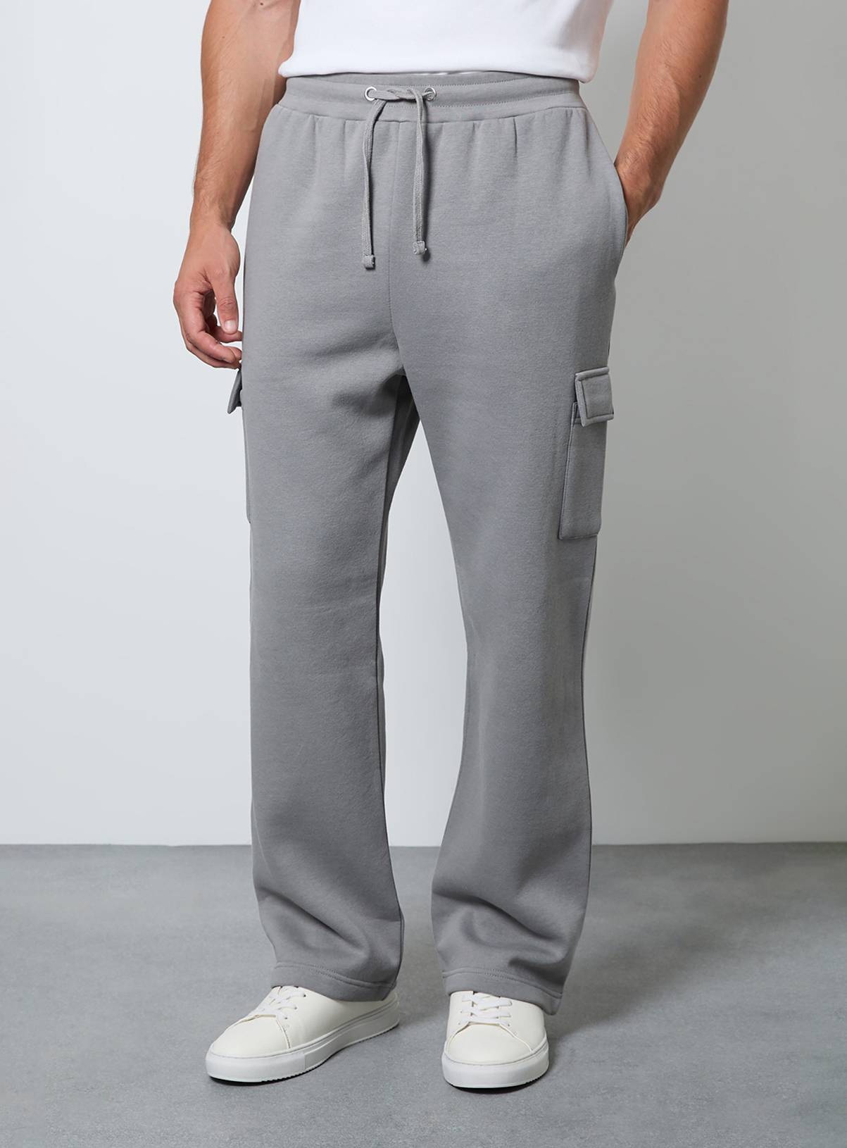 BURTON Light Grey Straight Fit Cargo Jogger S - Image 2